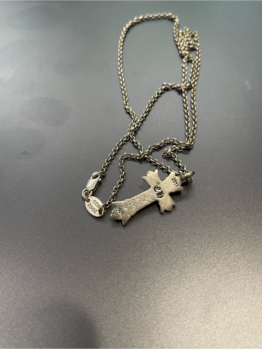 Chrome Hearts Silver Fleur Cross Pendant on Chain - Picture 4 of 5